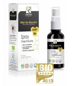 Spray gorge et bouche au Miel de Manuka BIO, 25 ml